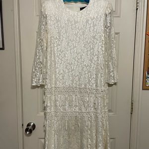 David Rose Cream Colored Lace Dress. Size 16.